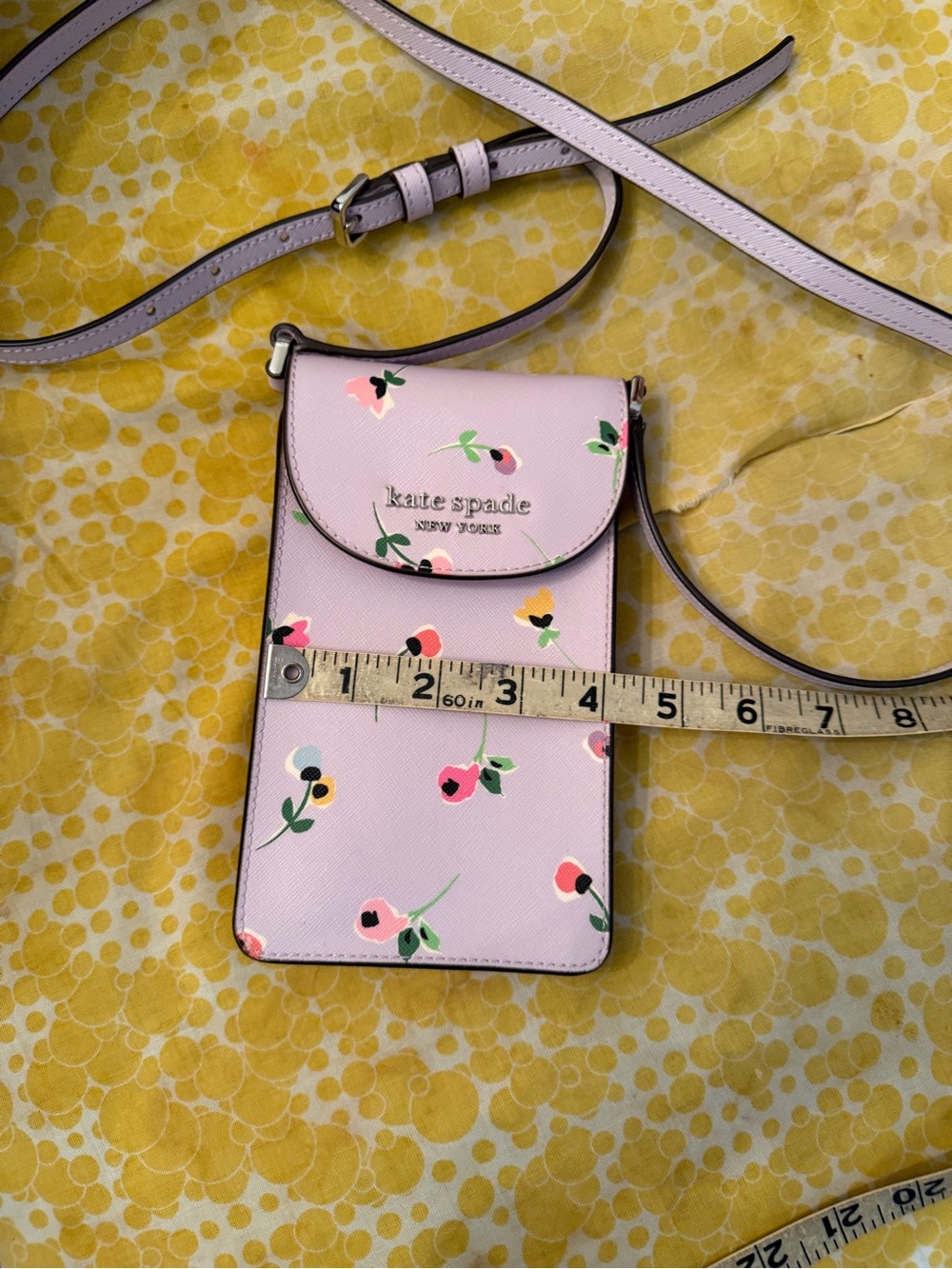 kate spade NWOT Pale Pink Floral Crossbody Phone Pouch - Picture 4 of 6